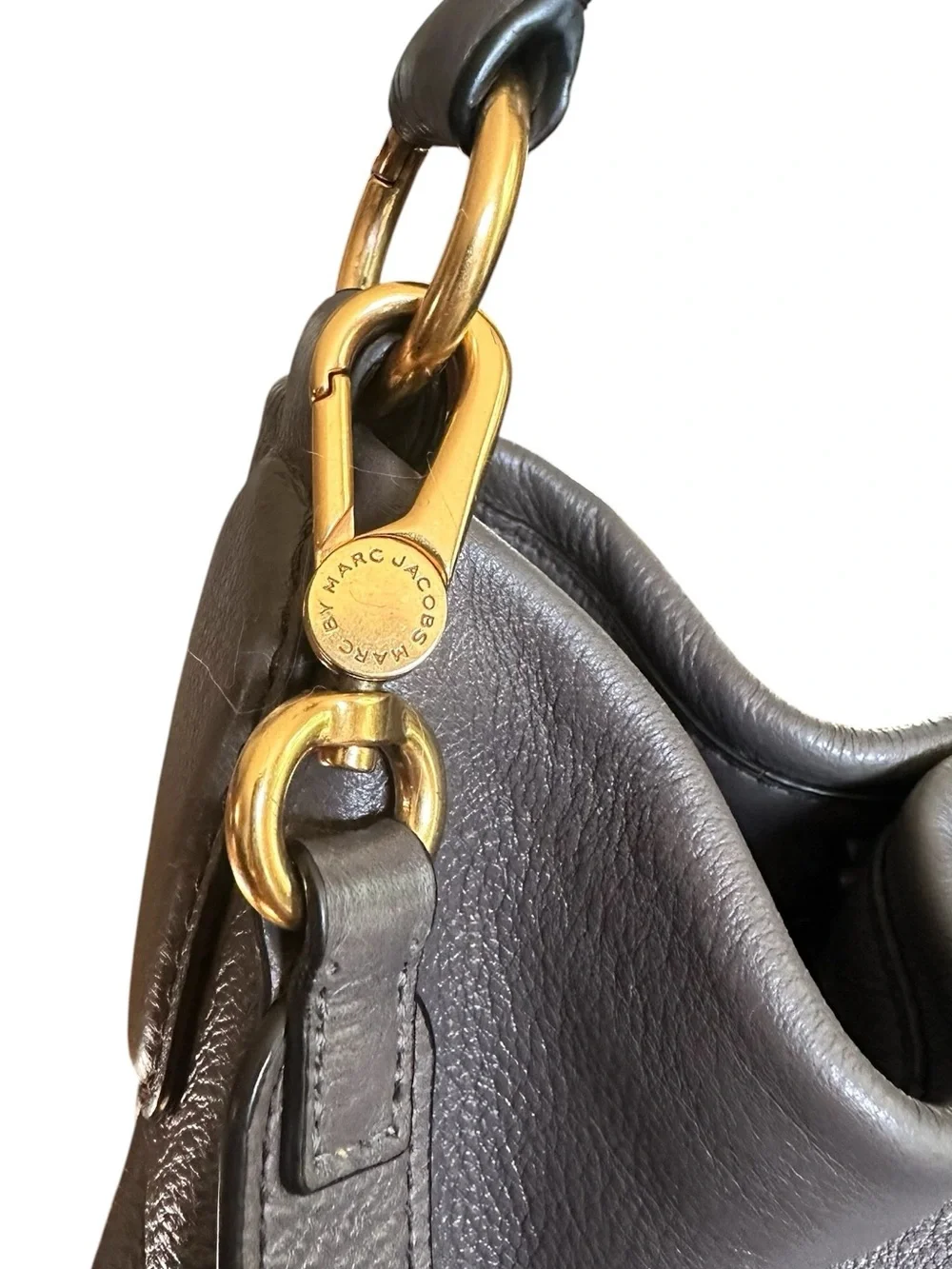Marc by Marc Jacobs Classic Q Hillier Gray Taupe Leather Hobo Crossbody
